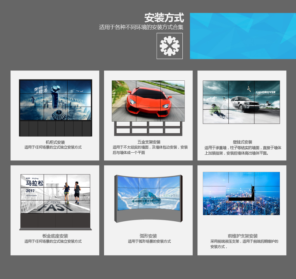 拼接屏壁挂嵌入式安装案例
